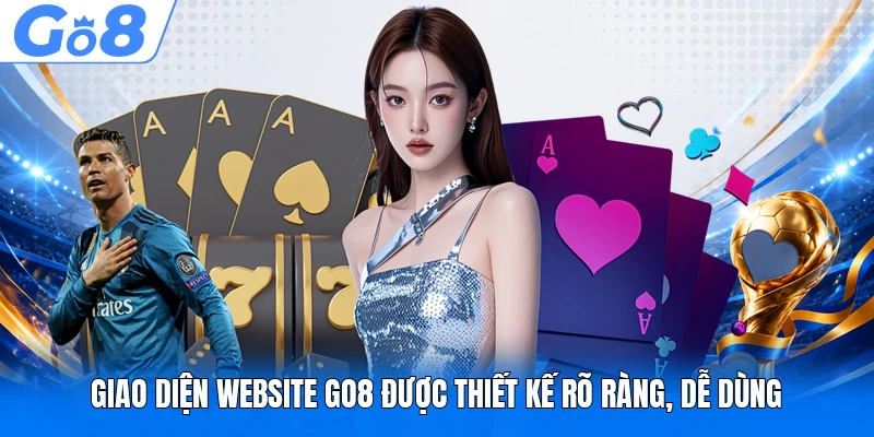 Giao diện website GO8 được thiết kế rõ ràng, dễ dùng